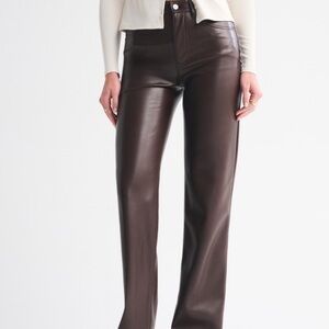 Abercombie Brown Leather Pants LONG